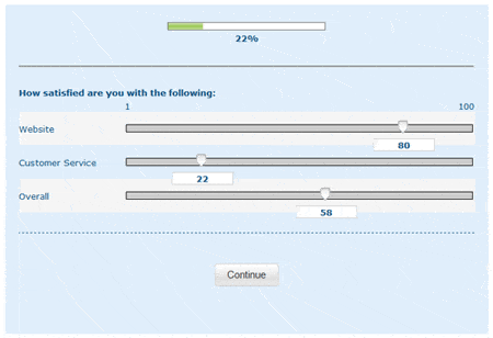 Interactive Slider Rating Scales | Scale (Slider) QuestionPro Online Survey Software