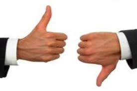 thumbs up and down