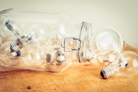 light bulbs in jar creativity