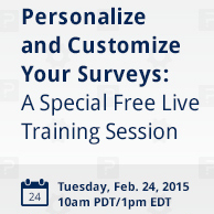 Free Training Session: Personalize Your Surveys