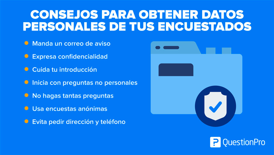 cómo pedir información personal en una encuesta