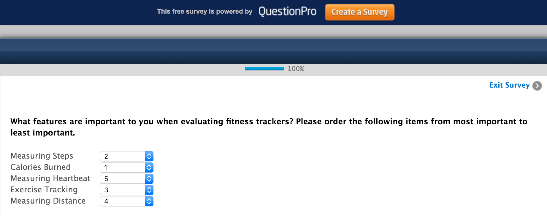 Fitness Tracker Survey_Rank Order