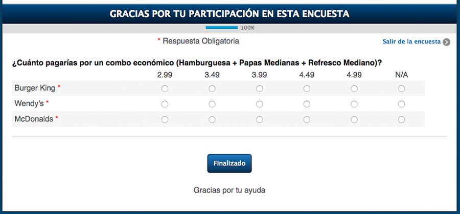 encuesta para enfoque de embudo