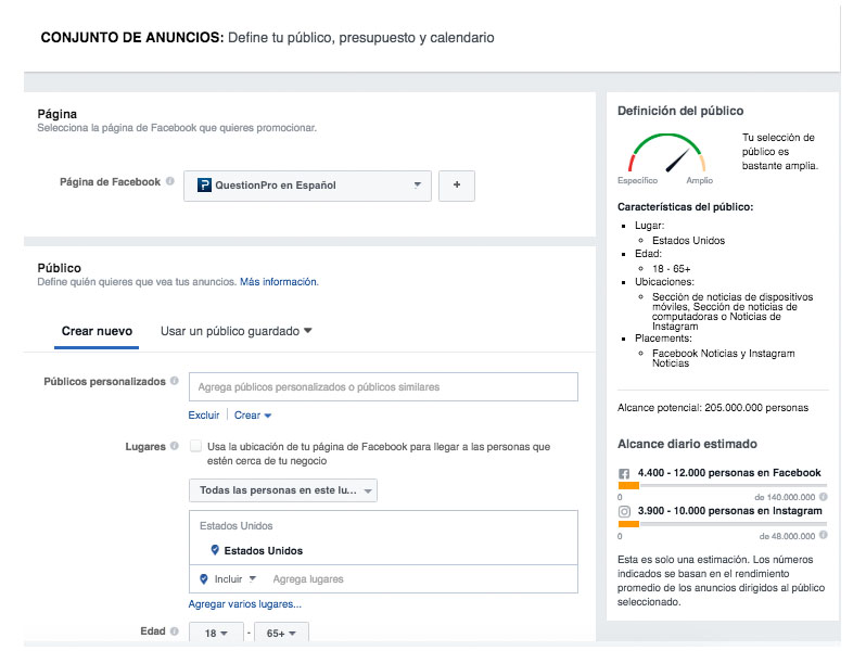 difusión de encuesta para Facebook