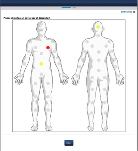 Pinpoint areas of discomfort visually and easily