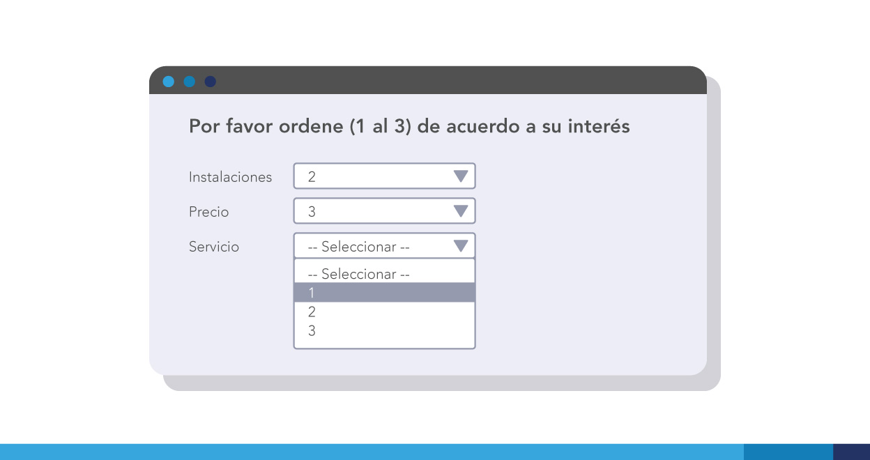 tipos de pregunta de encuesta de orden por rango