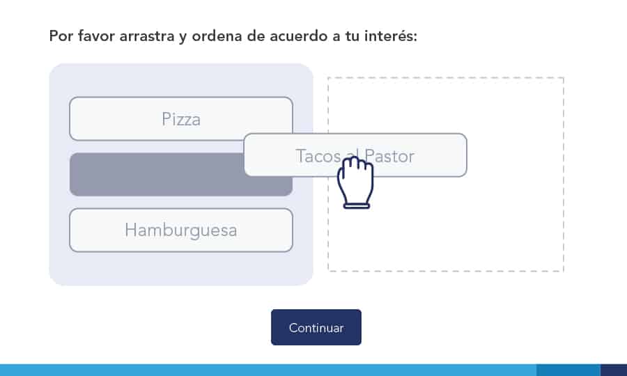 pregunta interactiva de arrastrar y soltar