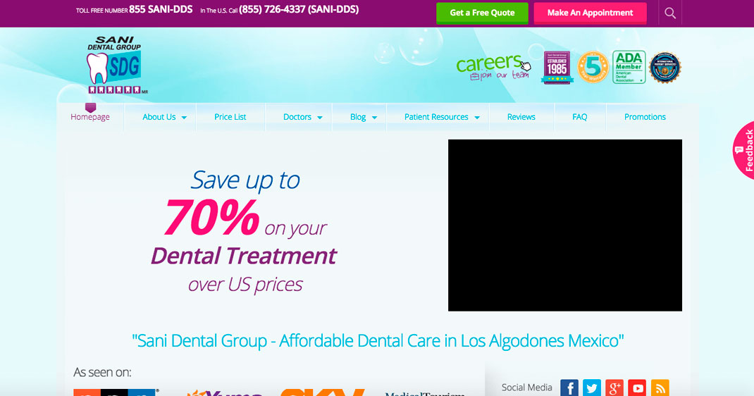 página web Sani Dental Group 