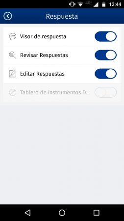 editar respuestas en aplicación móvil