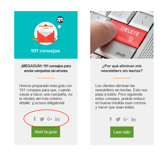 Uso de email marketing y redes sociales