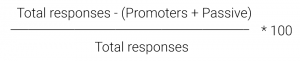 Net Promoter Score formula for Detractors