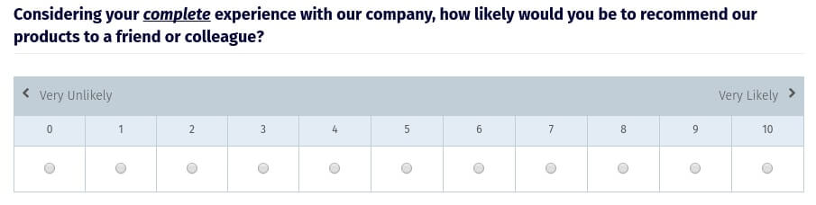 Net promoter score question