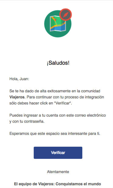 Mailing de introducción a una comunidad en línea