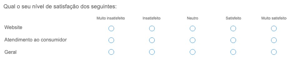 escala de intervalo - pergunta likert