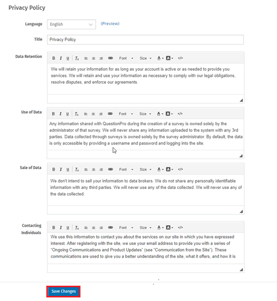 configuración gdpr