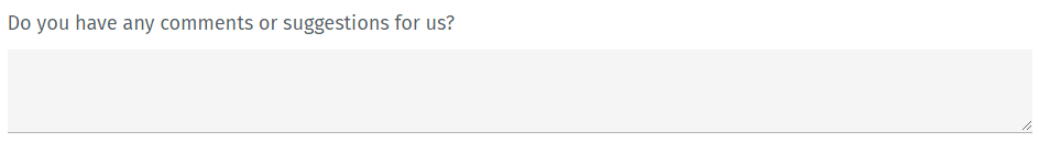 pergunta aberta caixa de comentário