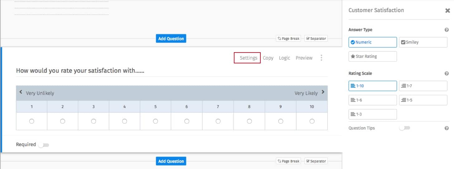 CSAT Question Type Scales