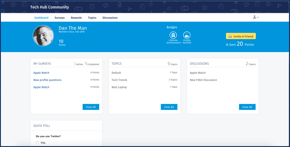 community portal dashboard