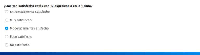 pregunta con botón de radio