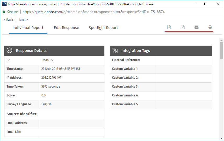 popup-individual response