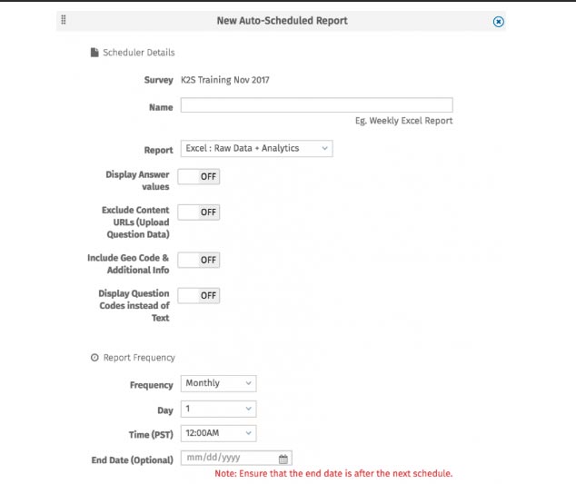 Calendarización de reportes y datos