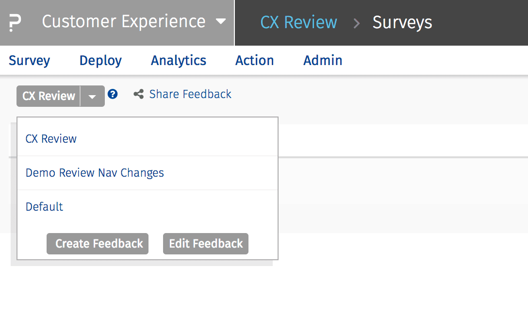 New CX Menu Navigation QuestionPro