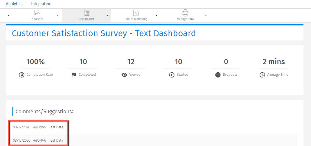 open ended questions report