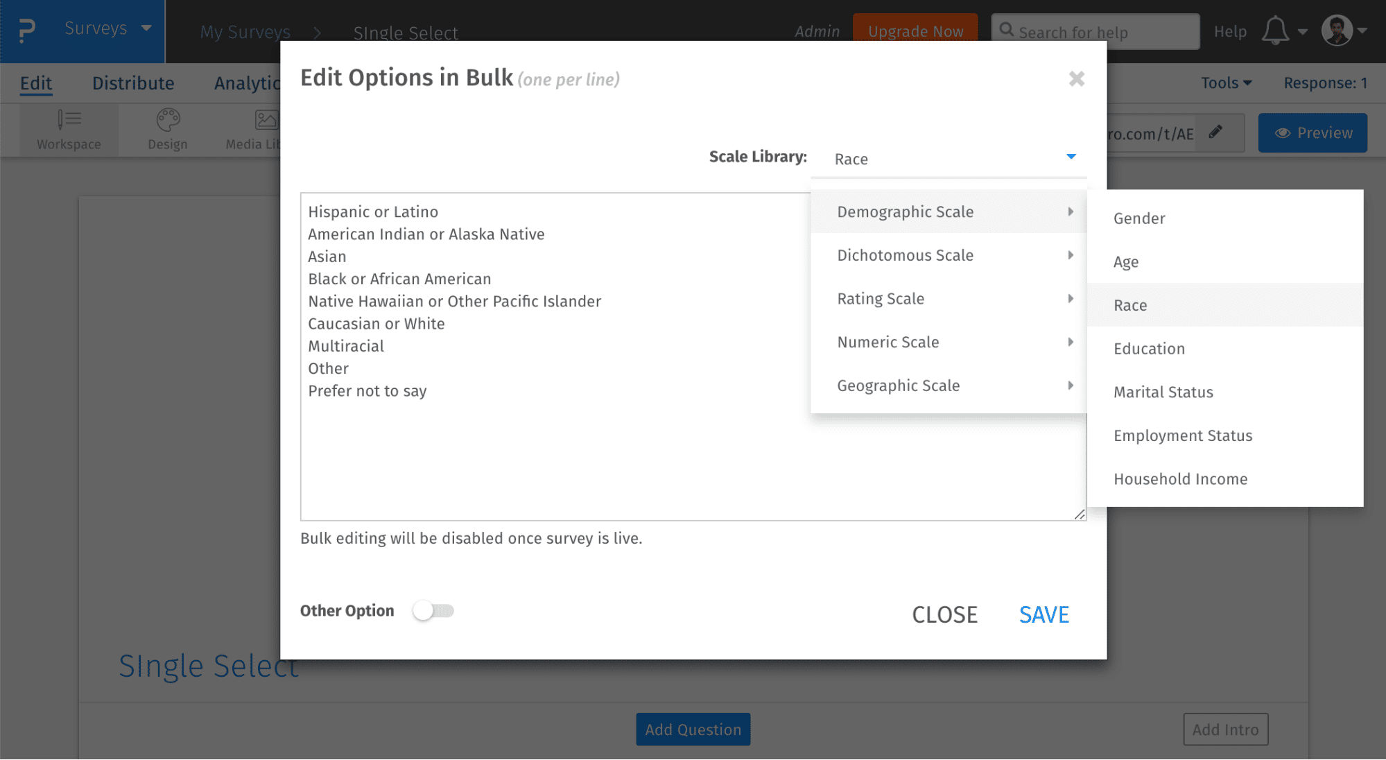 Bulk Edit QuestionPro