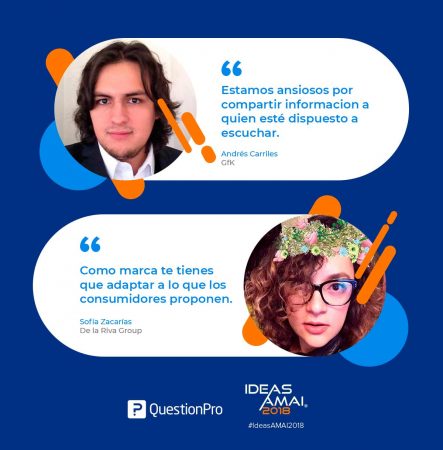 Andrés Carriles y Sofía Zacarías en Ideas AMAI 2018