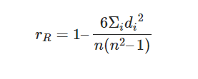 Spearman's Rank Coefficient of Correlation