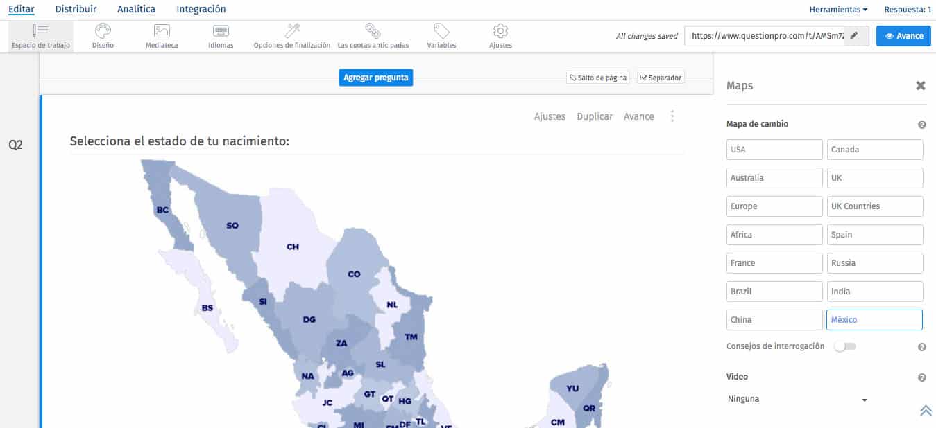 pregunta de mapa México