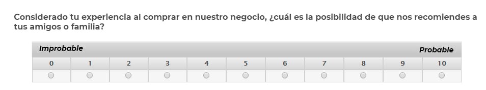 pregunta para medir la satisfacción del cliente