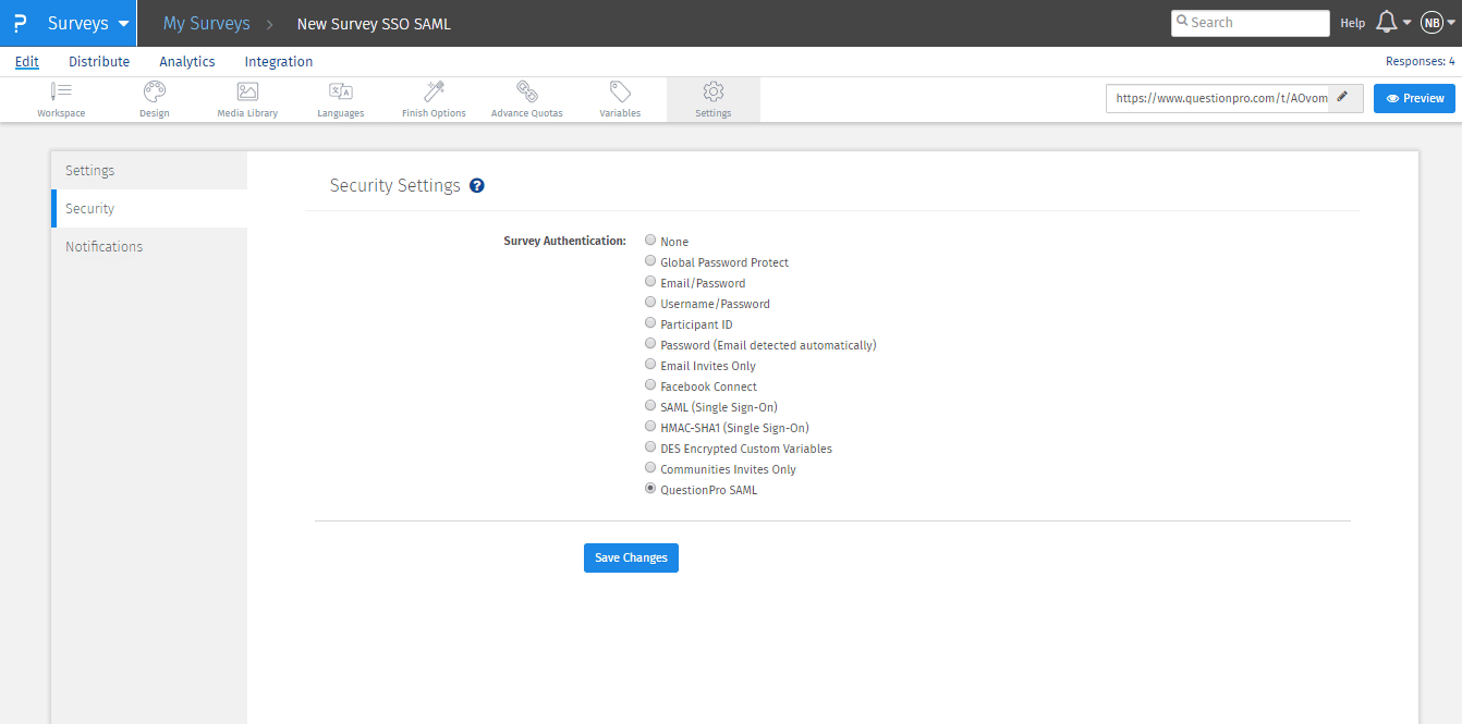 SSO Security Settings