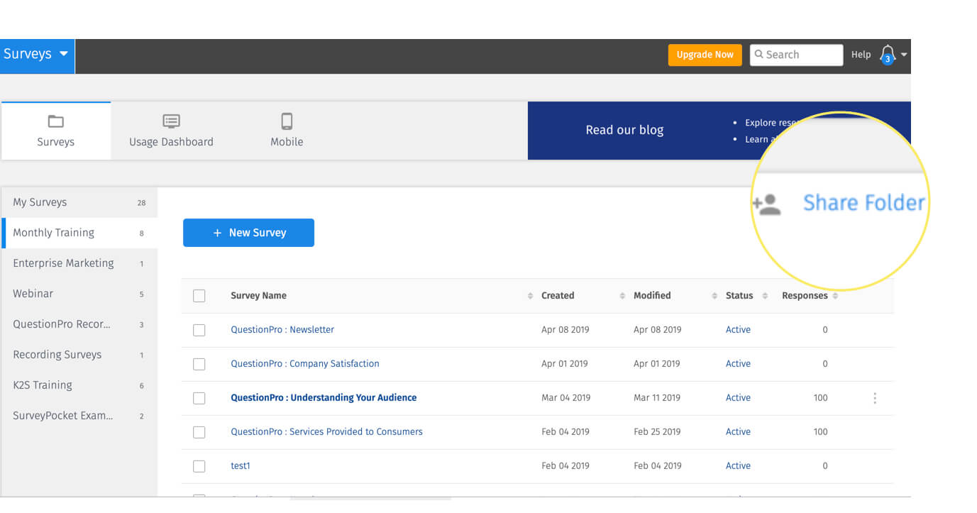 Share Survey Folder