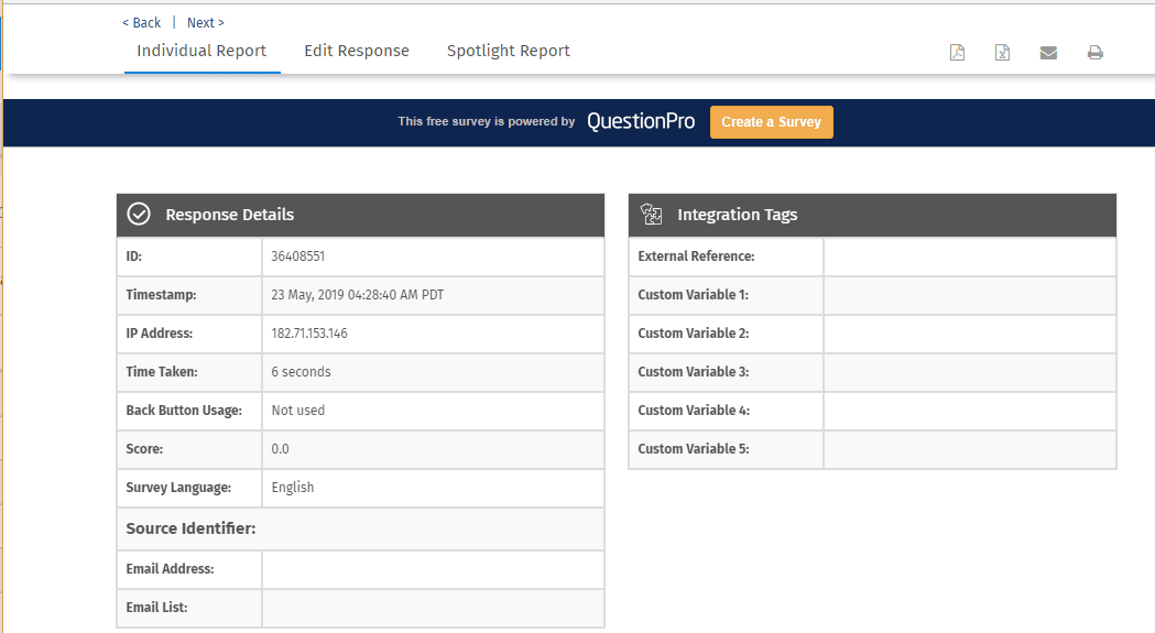 Individual Response Viewer