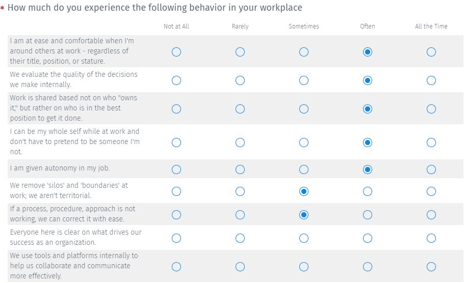 employee experience question