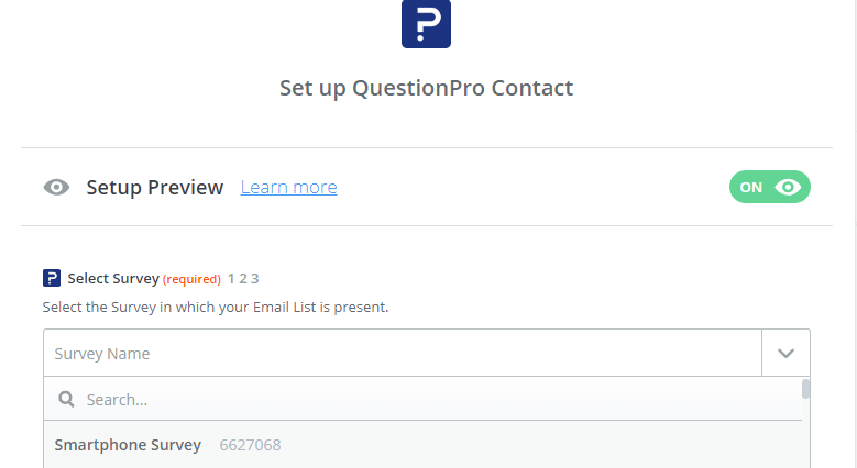 Create a contact in QuestionPro using Zapier Integration