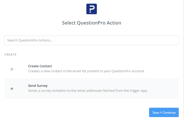 Send a survey from QuestionPro using Zapier Integration