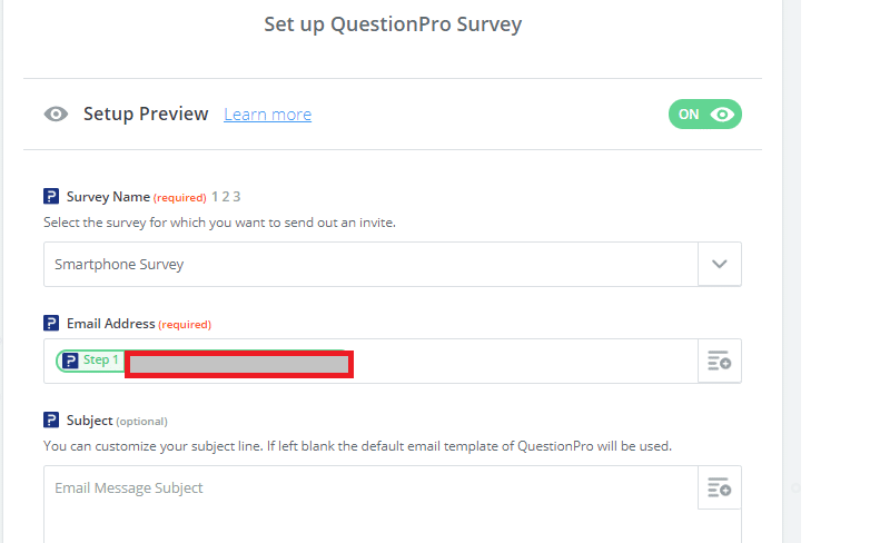Send a survey from QuestionPro using Zapier Integration