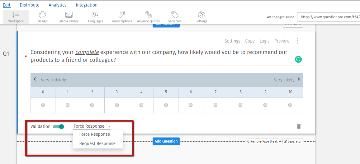 survey validation in software