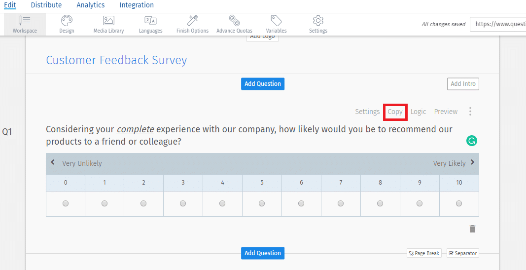 copy survey question