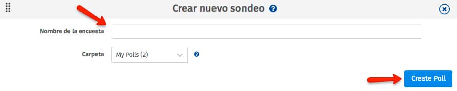 crear nuevo sondeo