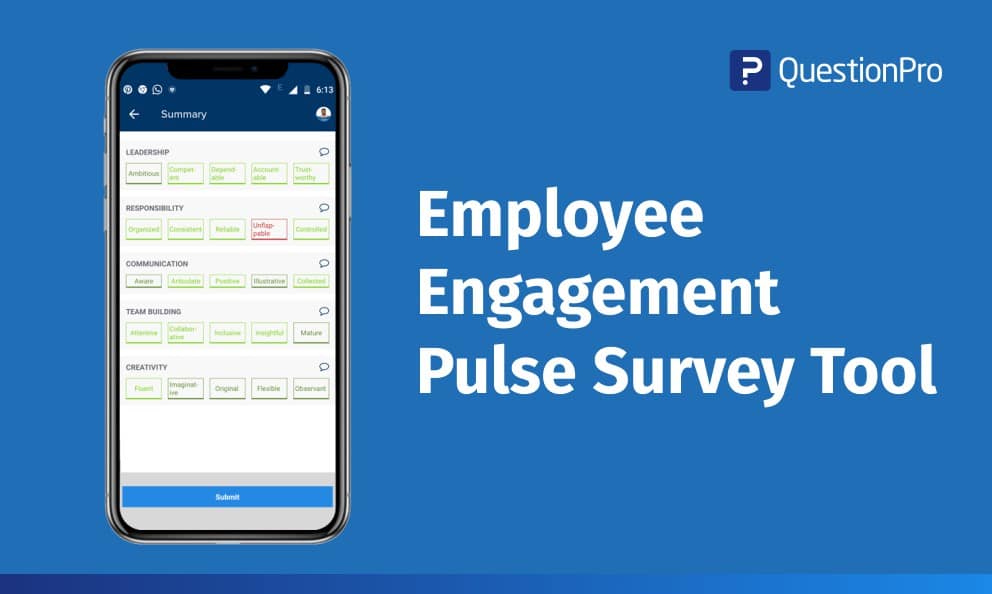 Employee engagement pulse survey tool