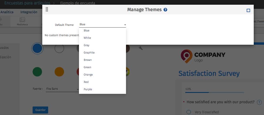 tema personalizado de una encuesta