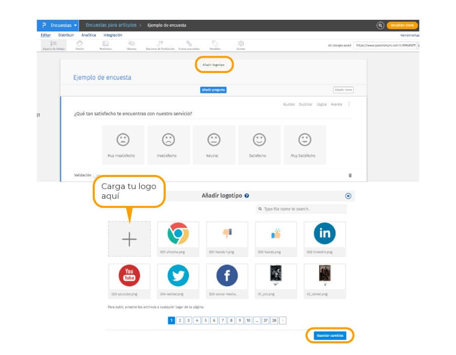 personalizar encuesta con logotipo