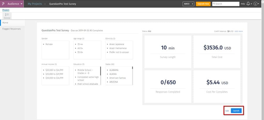 configuracion de questionpro audience