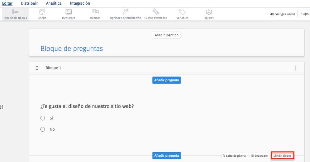 configuracion de bloque de preguntas 9