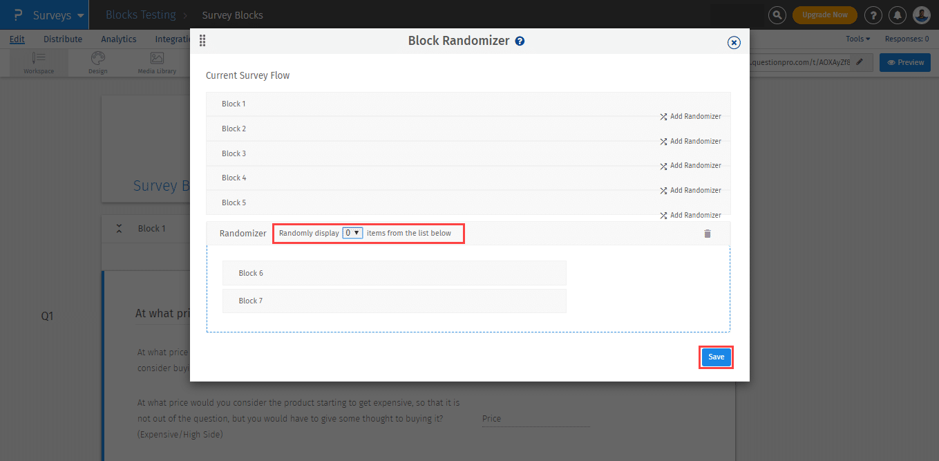 hide survey block