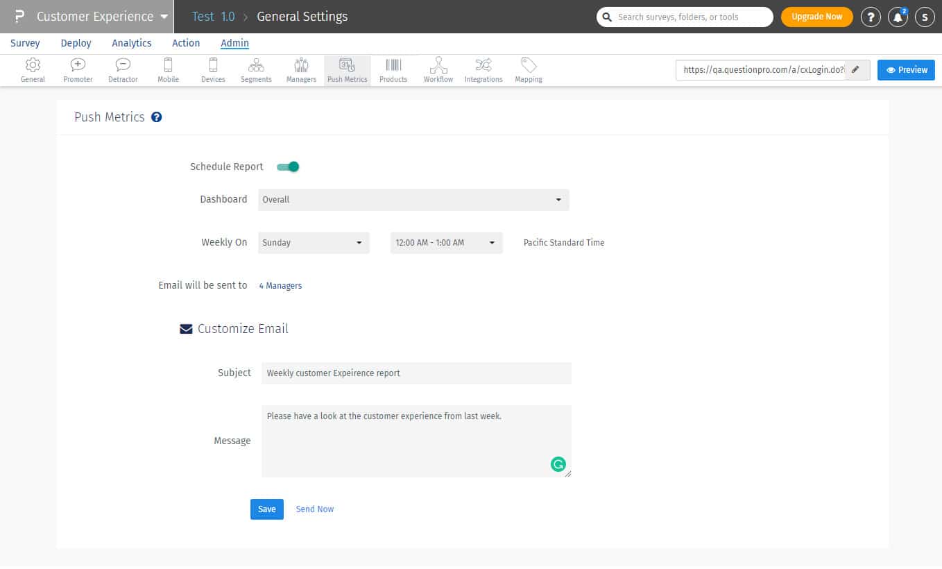 push metrics configuracion