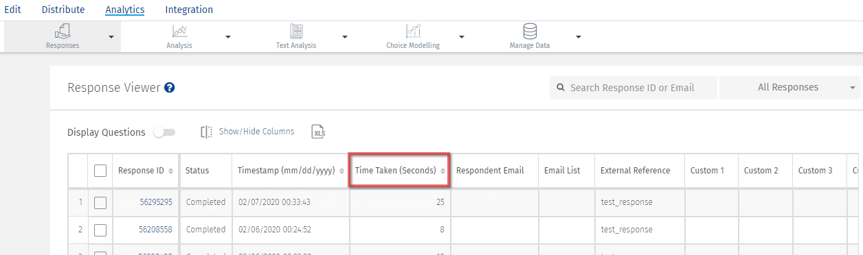 survey timer report